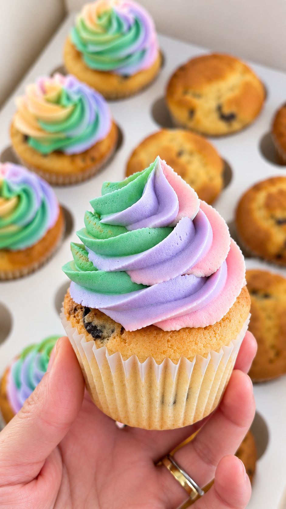Rainbow cupcakes